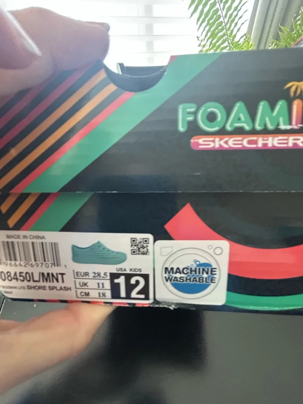 Skechers Foamies Teal mint Kids Slip-On Shoes  size 12 beach water shoes
